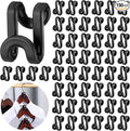 Unittype 150 Pcs Space Saving Hanger Hooks, Clothes Hanger Connector Hooks, Heavy Duty Space Saver Extender Clips for Closet Organizers (Black)
