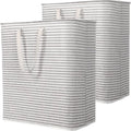 Lifewit 2 Pack Laundry Hamper Large Collapsible Laundry Baskets, Freestanding Waterproof Clothes Hamper with Easy Carry Handles in Laundry Room Bedroom Bathroom College Dorm, Grey, 2 x 100L