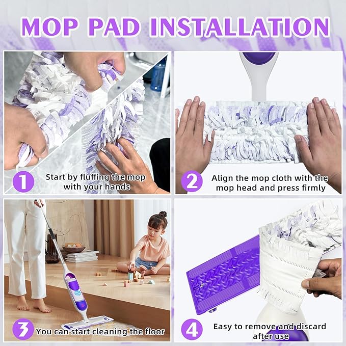 20 Count ‌Disposable Heavy-Duty Power Mop Pads Refills for Swiffer Power Mop ,Replacement Floor Cleaning Refills, Non-Washable & Unscented, Compatible with Swiffer PowerMop (only Pads,no Machine)