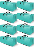 Cosy Family 8 Pack Heavy Duty Extra Large Moving Bags with Backpack Straps - Strong Handles & Zippers, Storage Totes For Space Saving, Fold Flat, Alternative to Moving Box (40 gal, Aquamarine)