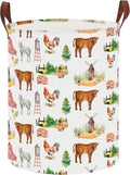 19.7" Laundry Basket,Kids Dirty Clothes Hamper,Waterproof Toys Storage Bin,Room Decor,Gift Baskets,Nursery Hamper(Farm)