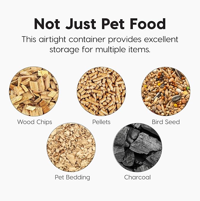 IRIS USA 13 Lbs / 15 Qt WeatherPro Airtight Pet Food Storage Container, For Dog Cat Bird and Other Pet Food Storage Bin, Pet Supplies, Keep Fresh, Easy Access, BPA Free, Smoke