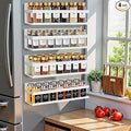 Magnetic Spice Rack for Refrigerator Seasoning Organizer for Spice Fridge Shelf storage Magnetic Shelf with Hook for Oven(4pack-Cut out-White)