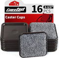 Ezprotekt 2 1/2" Square Carpet Bottom Furniture Caster Cups, 16 Pcs Reusable Furniture Coasters, Felt Furniture Sliders Pads to Protect Hardwood, Tile or Carpetd Floors from Scratches (Brown/Gray)