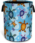 Sea Turtle Laundry Basket Oxford Cloth Funny Animal Laundry Hamper With Handle Foldable Portable Clothes Storage Basket 18.9 X 16.5 In Storage Bag For Laundry Room/Bathroom/Bedroom/Dormitories