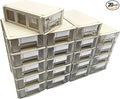 Stackable Storage Drawers Set of 20, Plastic Drawers Organizer for Small Parts Screw Craft Organizer, Mini Drawer Organizer with Dividers and Paper Labels(GREY)
