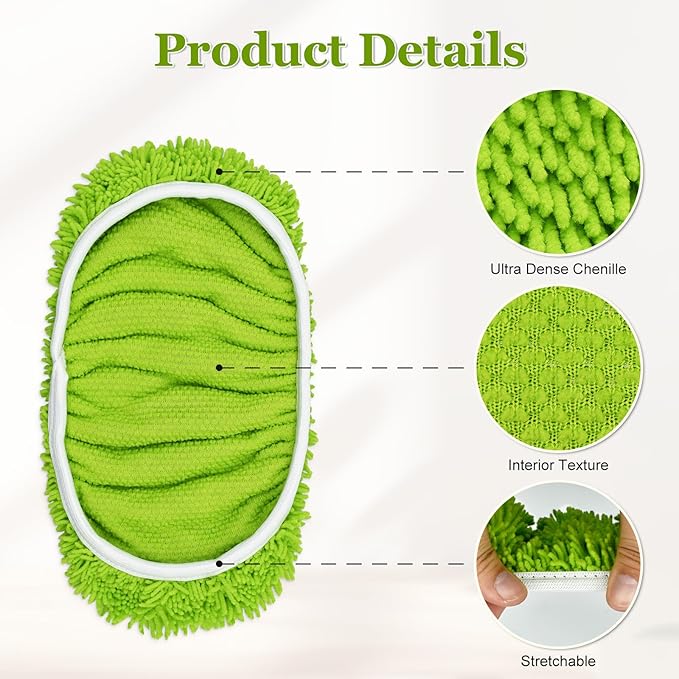 XL Mop Pads Compatible with Swiffer XL Sweeper, X-Large Dry Sweeping Cloths, XL Wet Pads Refills, Reusable Washable Microfiber Heavy Duty Wet Mopping Cloths for Hardwood Floor Cleaning, 4 Pack