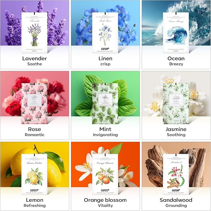 MYARO 20 Packs Peppermint Scent Sachet Air Freshener for Home Car Closet Drawer Shoe Odor Eliminator Long Lasting Deodorizer