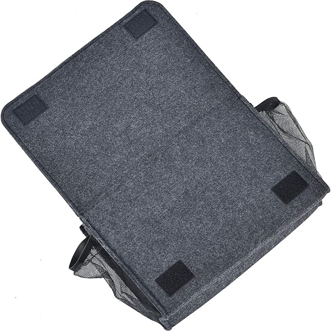 Zafit Bedside Caddy, Large Size Storage Organizer with 8 Pockets - Holds Magazines, Remotes, Phone (13.4'' x 18.1'', Dark Grey)