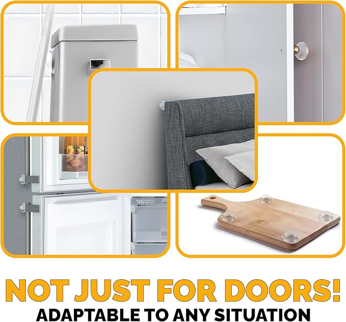 Ducki Door Wall Bumper Protector - Self Adhesive Stopping Shield Prevents Damage & Noise for Knob Handle, Refrigerators, Furniture Home or Office, Shock Absorbing, Discreet, Reusable - 4 Pack Clear