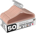 Utopia Home Velvet Hangers 50 Pack - Non-Slip Suit Hangers with 360 Degree Rotatable Hook - for Pants, Coats, Shirts & More (Pink)