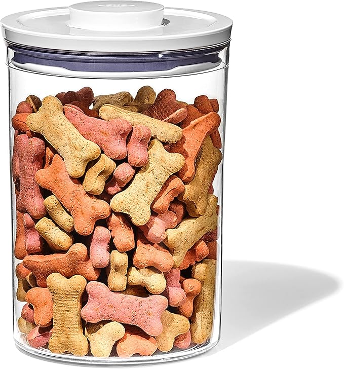 OXO Good Grips Pet POP Container – 3.3 Qt/3.1 L |Ideal for up to 3lbs of Dog Food or 2.5lbs of Cat Food | Airtight Dog and Cat Food Storage Container | BPA Free