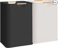 STORAGE MANIAC 2-Pack Large Laundry Hamper, 80L (21.1 Gal) Collapsible Laundry Basket with Bamboo Handles, Freestanding Waterproof Clothes Hamper for Bedroom, Dorm, Towels, Toys, Black+White