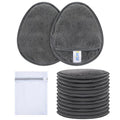 SINLAND Reusable Makeup Remover Pads For Face,Eye,Lips Microfiber Gentle Facial Cleansing Cloths for All Skin Types Friendly for Makeup Remover With Laundry Bag 5.1inchx3.93inch Grey Pack of 12