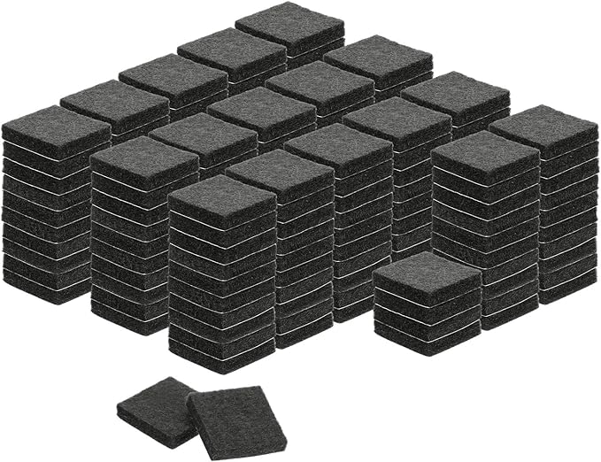 uxcell Felt Furniture Pads, 176Pcs 0.98" x 0.98" Adhesive Backed Felt Non-Slip Anti-Scratch Chair Leg Protectors for Protecting Hardwood Floor, Black