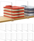 HBlife 12 Inches Tall [Extra Tall Version] Shelf Dividers, Purse Organizer for Closet, Clear Acrylic Bookshelf for Organization Closet Organizers and Storage for Handbags, 12 PCS