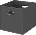 Black Foldable Storage Cubes Bins , Fabric Storage Box Cubes Organizer Baskets with Dual Handles for Home Organizer(Grey)