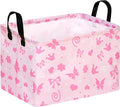 Empty Gift Basket for Girls Heart Print Storage Cube for Women, Closet Shelf Waterproof Organizer Bins with Handles Nursery hamper Kids Toys Books Box Room Deco