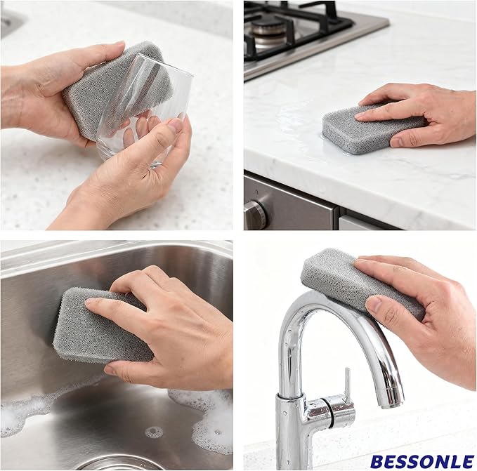 8 Pack Silicone Scrubbing Sponges, Heavy-Duty, Non-Scratch Kitchen Sponges - Reusable, Odor-Free, Perfect as Cleaning for Dishes, Non-Stick, Countertops (Grey)
