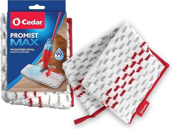 O-Cedar Genuine ProMist MAX Spray Mop Head Replacement | Machine Washable | Reusable | Microfiber Refill | Removes 99% of Bacteria