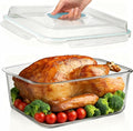 Large Glass Storage Containers with Lids 201oz Extra Large Big Airtight Glass Food Storage Containers for Rotisserie Chicken Watermelon Leftovers Marinade Turkey, BPA Free, Dishwasher Safe