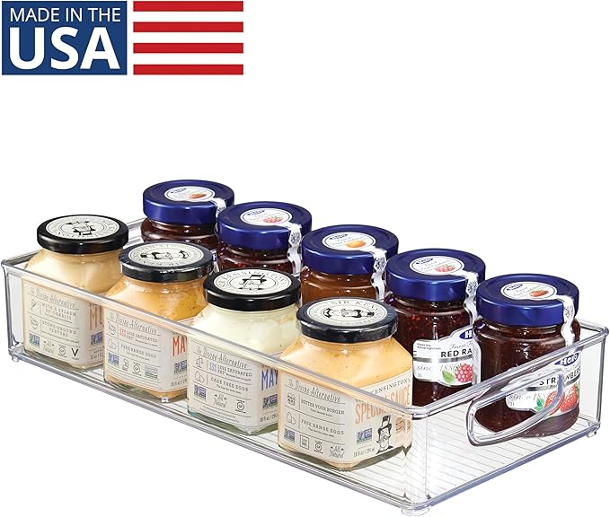 iDesign Stackable Clear Plastic Extra Long Pantry Organizers and Cabinet Storage Bins for Kitchen