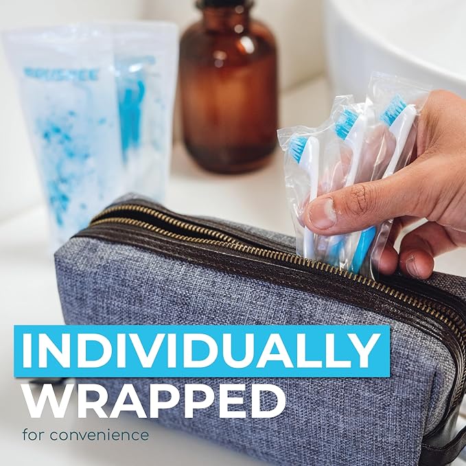 Brushee - The Evolution of Oral Care | 4-in-1 Tool (Paste + Brush + Floss + Pick) | Individually Wrapped | Disposable | Prepasted Travel Toothbrushes | Small Adult Toothbrush - (24-Pack)
