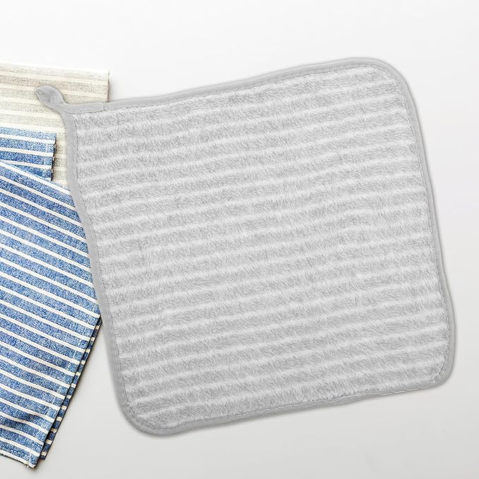 TEHAUX 10pcs Gray Large 30cm Absorbent Kitchen Dish Towels Microfiber Cleaning Cloths Lint-Free Dish Rags for Household Dishwashing and Counter Cleaning