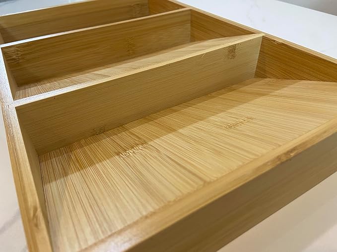 Spice Drawer Organizer for Cabinet, 3 Tier Bamboo Spice Rack Tray for Drawer, Kitchen Seasoning Organizer for Countertop Cupboard Pantry