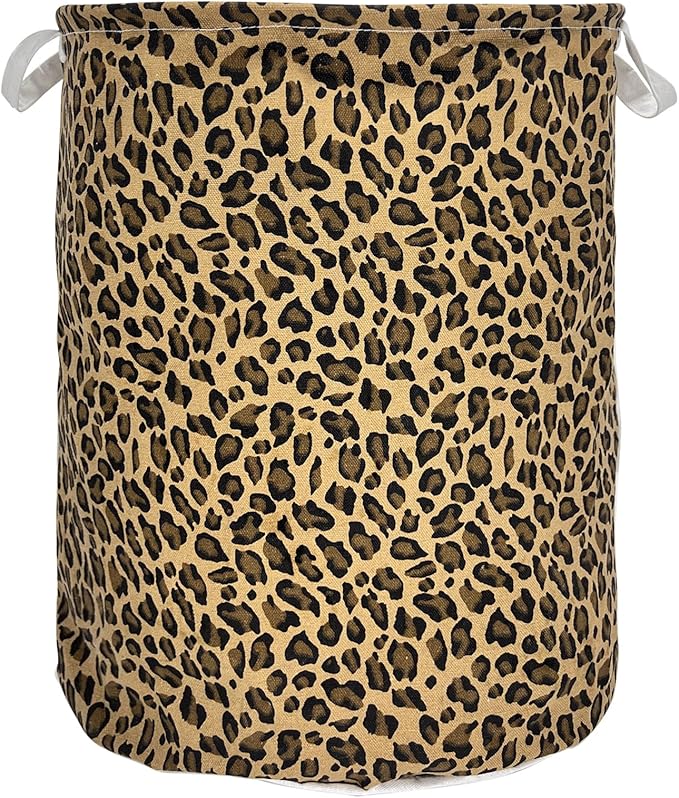 Merdes 19.7’’ Waterproof Foldable Laundry Hamper, Dirty Clothes Laundry Basket, Linen Bin Storage Organizer for Toy Collection (LeopardPrint)
