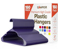 Purple Plastic Hangers 150 Pack– Heavy-Duty Plastic Hangers Slim and Space-Saving, Durable and Lightweight with Non-Slip Shoulder Notches for Slip Dresses, Suits, Jackets & Camisoles