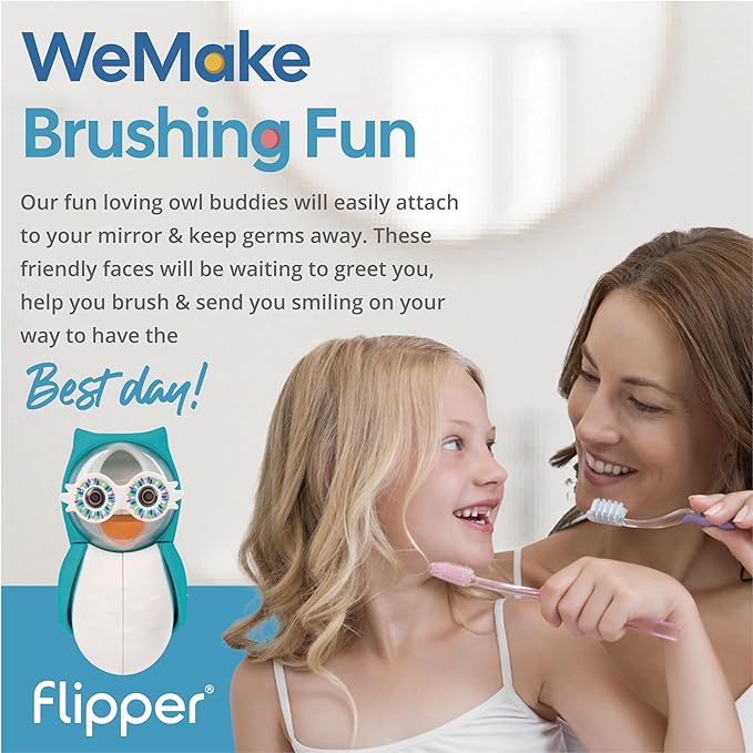 Flipper Fun Animal Cat Toothbrush Cover – Kids Toothbrush Holder with Cover – Toothbrush Holders for Bathrooms - Suction Cup Toothbrush Holder