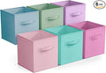 Sorbus Fabric Storage Cubes - 6 Foldable Storage Bins for Organizing Pantry, Cubbies, Toy Box - Clothes Storage & Closet Organizer - 11 Inch Collapsible Cube Baskets for Shelves with Handle