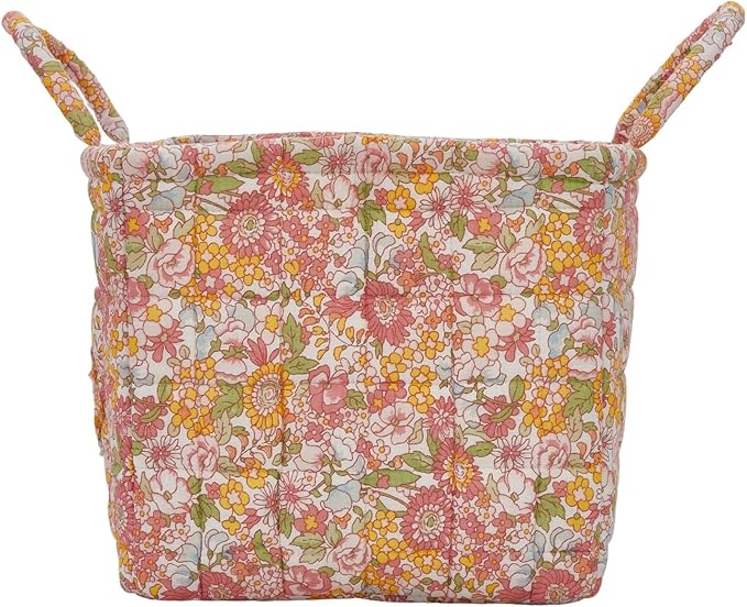 Boho Fabric Storage Basket, Large Capacity Laundry Basket, 12.2'' x 10.23'' x 10.23'' Collapsible Laundry Hamper with Easy Carry Handles (C Multi-Color 3, L)