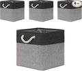 Temary Baskets 4 Pack Fabric Storage Cube Storage Baskets 13x13x13 Storage Cube Bins for Shelves with Handles, Basket for Organizing (Black&Gray)