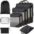 Lightweight Compression Packing Cubes for Suitcases, Compressible Expandable Travel Packing Organizer with Clear Toiletries and Backpack Bag, Travel Essentials for Carry on Luggage 7 Set