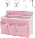 Someteth Wall Hanging Organizer Bag/Hanging Baskets with Large Mesh Compartment & 3 Pockets，Over the Door Hanging Organizer Space Saving Storage for Bedroom,RV Camper, Closet (Pink -1 Pack)