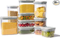 CAROTE Easy-open Airtight Food Storage Containers with Lids, 20 PCS Durable Plastic Kitchen Storage Containers for Dry Food/Fruit, Leakproof, BPA-Free, Sage Green/Grey
