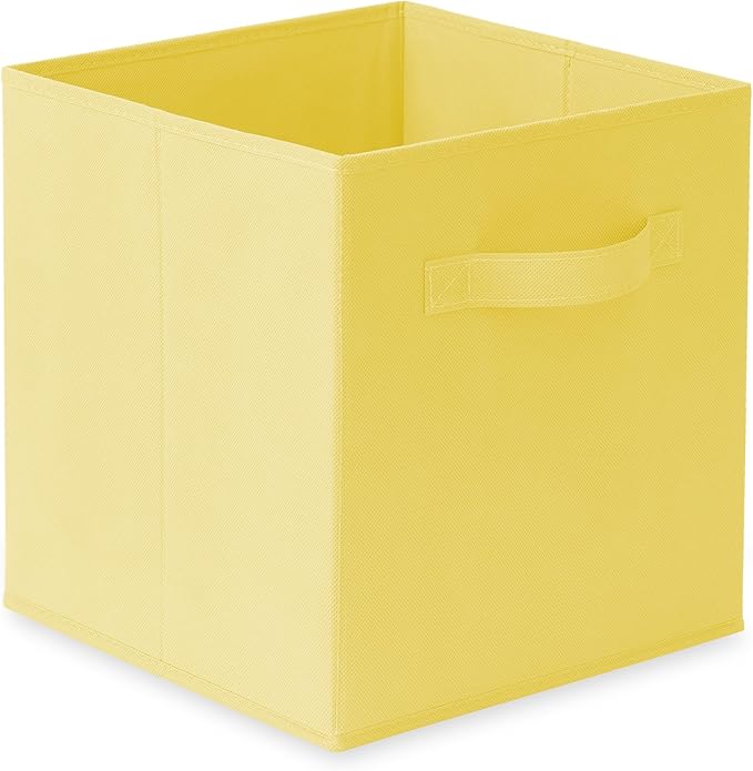 Casafield Set of 6 Collapsible Fabric Cube Storage Bins, Multicolor - 11" Foldable Cloth Baskets for Shelves, Cubby Organizers & More