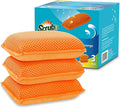 Miracle Microfiber Kitchen Sponge by Scrub-It - Non-Scratch Heavy Duty Dishwashing Cleaning sponges- Machine Washable- (Orange)