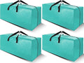Cosy Family 4 Pack Heavy Duty Extra Large Moving Bags with Backpack Straps - Strong Handles & Zippers, Storage Totes For Space Saving, Fold Flat, Alternative to Moving Box, Aquamarine