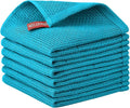 Nialnant 100% Cotton Dish Cloths for Washing Dishes,6 Pack Reusable Cleaning Cloths for Kitchen,Super Absorbent Dish Towels-12x12 Inch,Blue