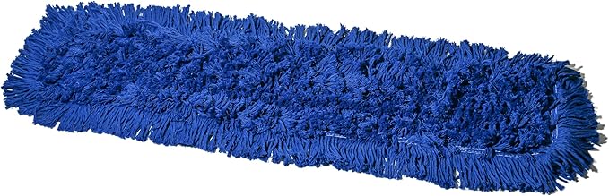 Commercial Dust Mop Replacement Head - 30 x 5 in. Cotton Nylon Reusable Mop Head, Industrial Dust Mop Refill for Floor Cleaning & Janitorial Supplies, Blue