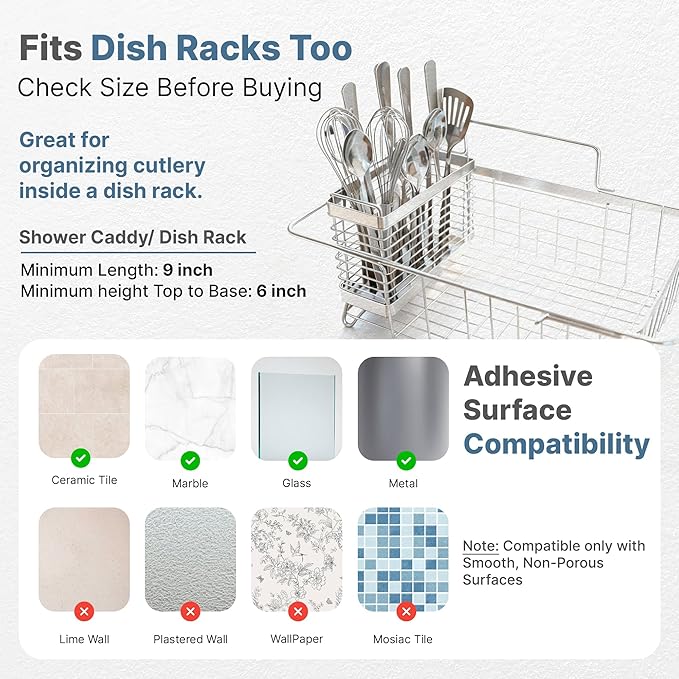 KESOL Utensil Holder Utensil Drying Rack Basket Holder with 3 Divided Compartments, Rust-resistant
