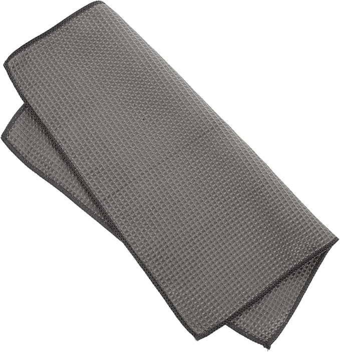 LIFKOME Gray Microfiber Car Wash Towel, Ultra Absorbent Honeycomb Waffle Weave, Quick-Dry Cleaning Cloth for Automotive Detailing and Housekeeping
