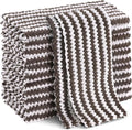 Homaxy 12 Pack Kitchen Dish Cloths, Ultra Soft and Absorbent Dish Towels, Reusable Fast Drying Microfiber Cleaning Cloth, Coral Velvet Wave Design No-lint, 10 x 10 inches, Brown