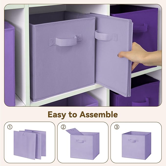 GRANNY SAYS Cube Storage Bins, 11 Inch Cube Storage Organizer, Fabric Storage Bins, Storage Cubes for Shelves, Closet, Purple Gradient, 6-Pack