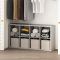 Furinno Cubic Closet Organizers and Storage, 8-Cube Closet Organizer, Open Shelf Closet Storage, Extra Thick Frame for Wardrobe, Bedroom, Living Room, Light Grey