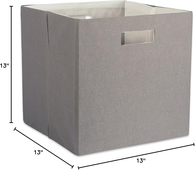 DII Poly-Cube Storage Collection Hard Sided, Collapsible Solid, Large, Gray