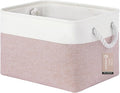 Large Storage Baskets- 15x11x10 inch Storage Bins for Shelves and Closet Organizing, Foldable Fabric Bin for Home Organization Clothes and Laundry (1-Pack, White&Pink)
